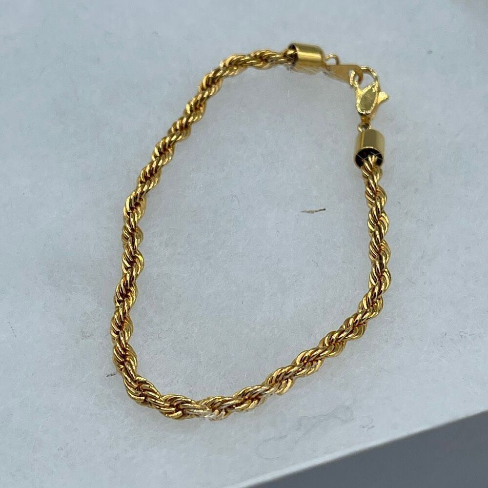 Vintage twisted rope chain bracelet approximately 7”.